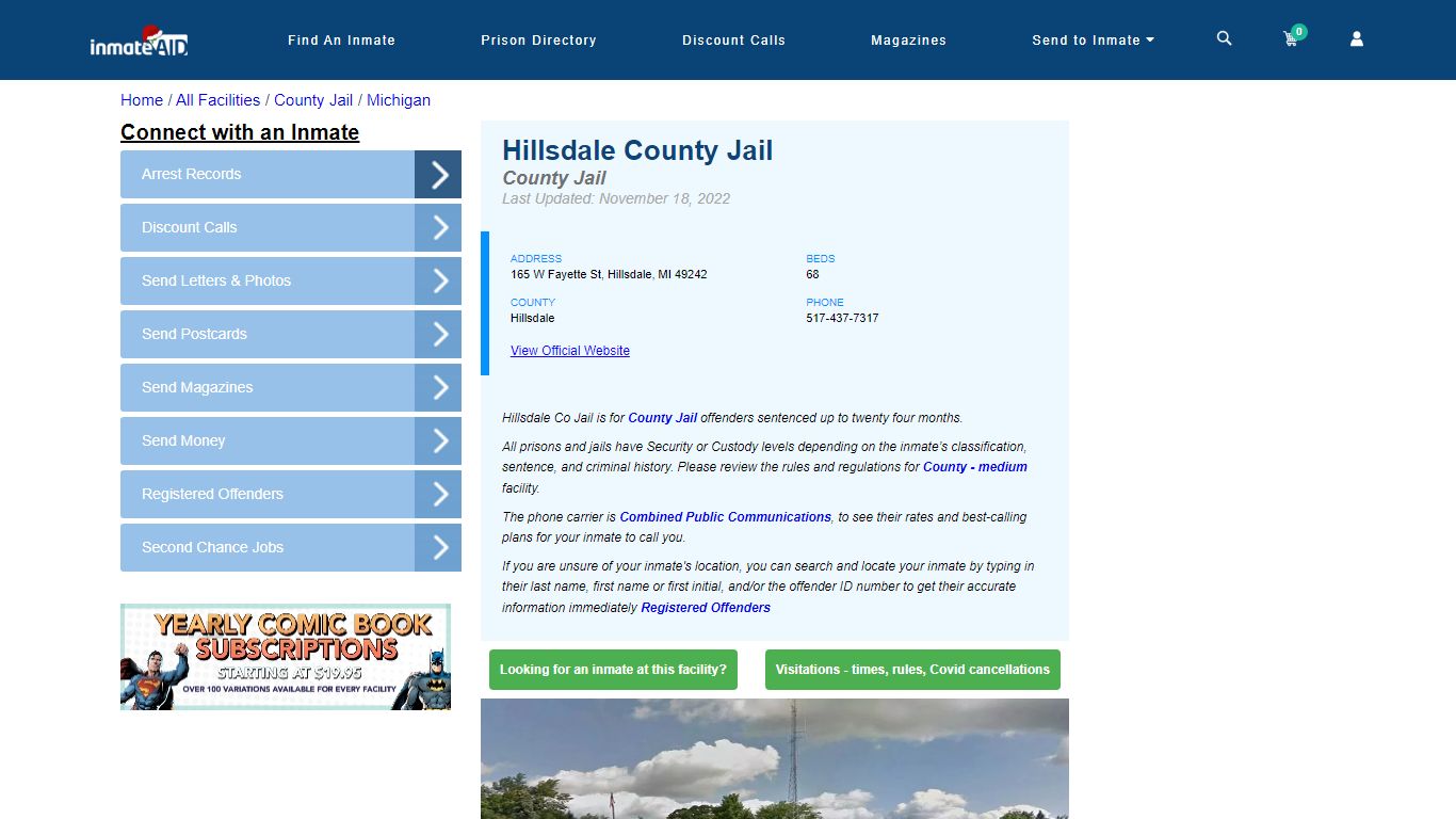 Hillsdale County Jail - Inmate Locator - Hillsdale, MI